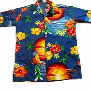Vintage SUN DEK Hawaiian tropical Shirt‎ Men's M Short Sleeve